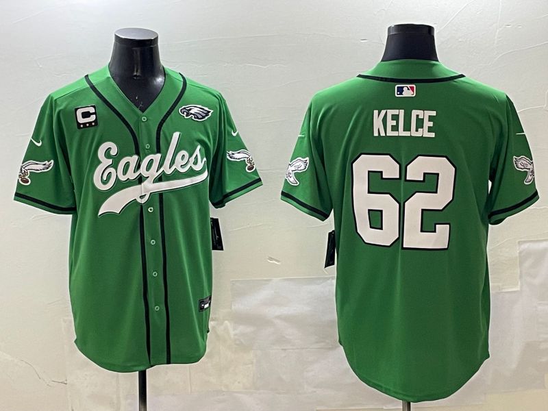 Men Philadelphia Eagles #62 Kelce Green three generations Jointly Name 2025 Nike Limited NFL Jersey style 6